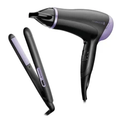 Hairdryer and Straightener Pack Black