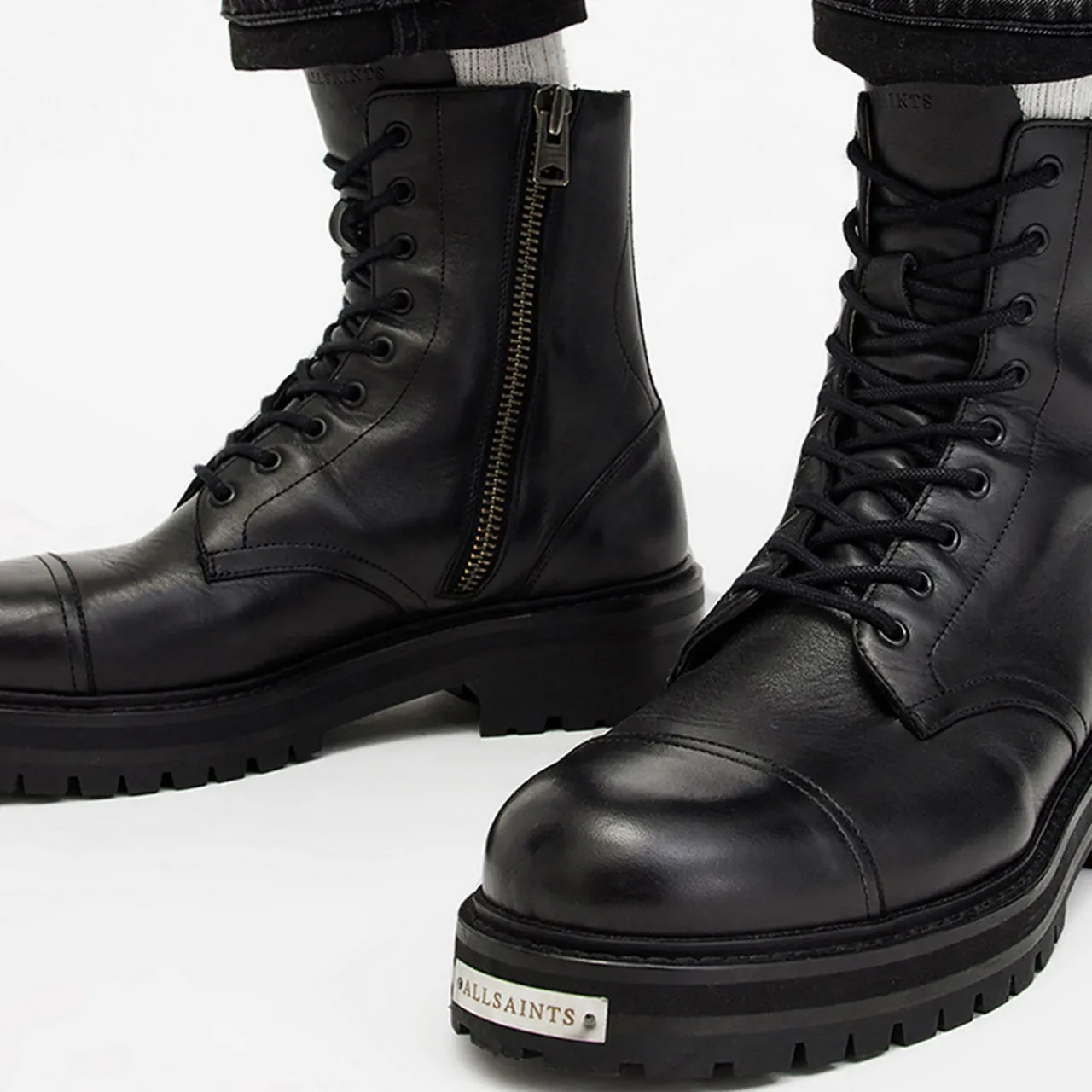 Outlet ALLSAINTS Hank Chunky Leather Boots