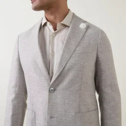 Sale BOSS Hanry Micro Check Single-Breasted Jacket