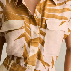 Sale REISS Harri Palm Print Belted Playsuit