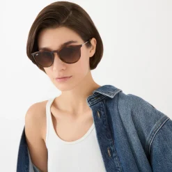 New RAY-BAN Havana Erika Pilot Patterned Sunglasses  Brown