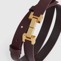New REISS Hayley Leather Square Hinge Belt
