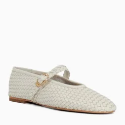 Headline Leather Woven Mary Jane Ballet Flats
