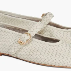 Headline Leather Woven Mary Jane Ballet Flats