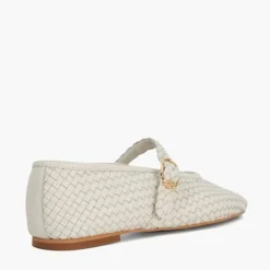 Headline Leather Woven Mary Jane Ballet Flats