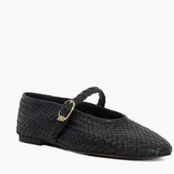 Headline Leather Woven Mary Jane Ballet Flats