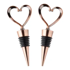 Heart Two-Piece Wine Stopper Set Copper