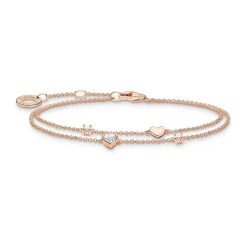 Outlet THOMAS SABO Hearts and White Stones Rose Gold Bracelet