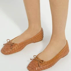 Fashion DUNE LONDON Heat Woven Bow Ballet Flats