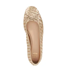 Heat Woven Leather Bow Detail Ballet Flats