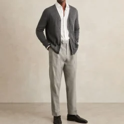 New REISS Herringbone Side Adjuster Trousers