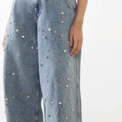 Sale ESSENTIEL ANTWERP Higg Rhinestone Wide Leg Jeans