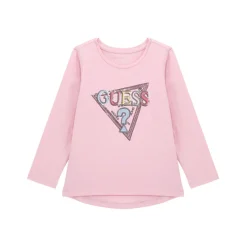 Discount GUESS High Low Sequin Logo Top