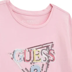 Discount GUESS High Low Sequin Logo Top