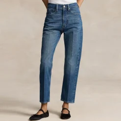 High-Rise Cropped Straight Leg Jeans
