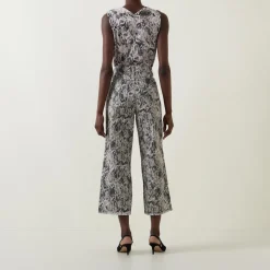 High-Rise Snake Cropped Jeans