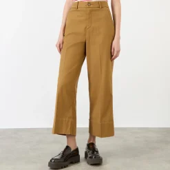 High-Rise Wide Leg Cropped Trousers