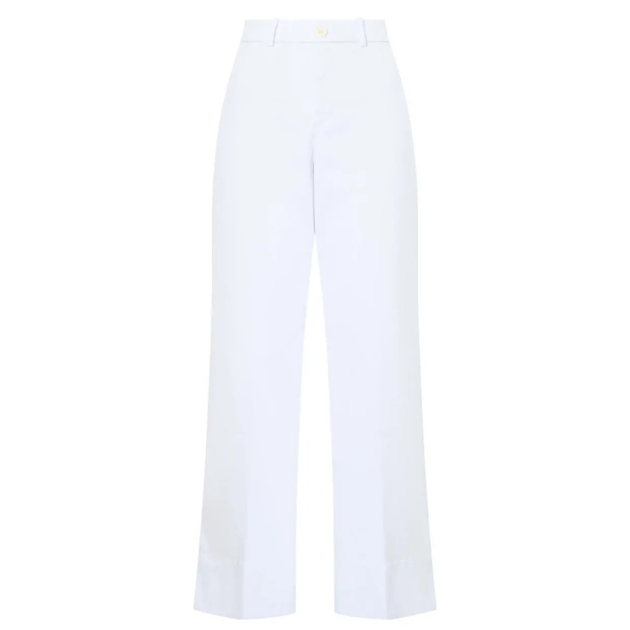High-Rise Wide Leg Twill Trousers