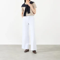 High-Rise Wide Leg Twill Trousers