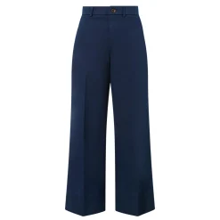 High-Rise Wide Leg Twill Trousers