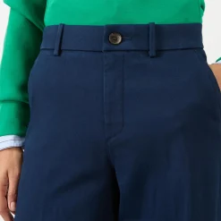 High-Rise Wide Leg Twill Trousers