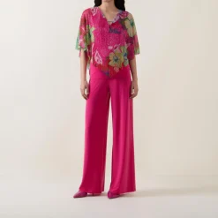 Online JOSEPH RIBKOFF High-Waisted Knitted Wide-Leg Trousers