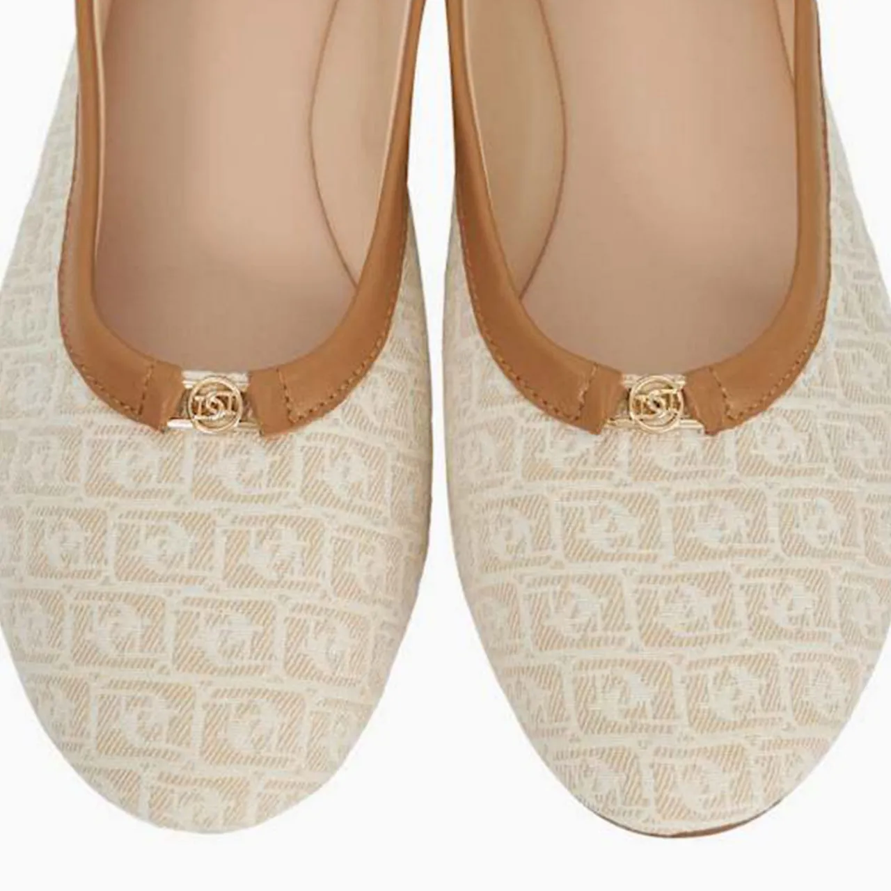 Outlet DUNE LONDON Honestly Monogrammed Logo Trim Ballet Flats