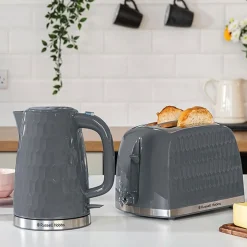 Hot RUSSELL HOBBS Honeycomb Kettle 1.7L Grey