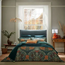 Honeysuckle and Tulip Duvet Cover Set Mulberry-Teal