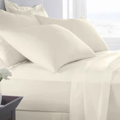 New KARLA BREE Hotel 400 Thread Count Egyptian Cotton Sateen Oxford Pillowcase Pair Ivory