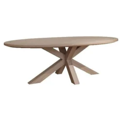 Hugo Double X Pedestal Oval Dining Table