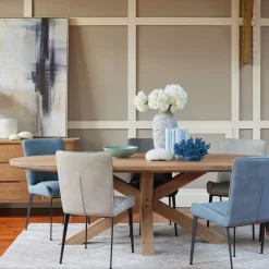 Hugo Double X Pedestal Oval Dining Table