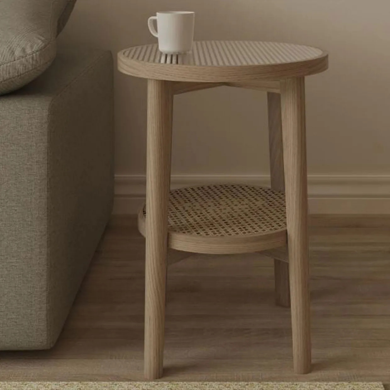 Hugo Rattan Lamp Table