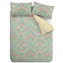 Hydrangea Art Deco Duvet Set Soft Green