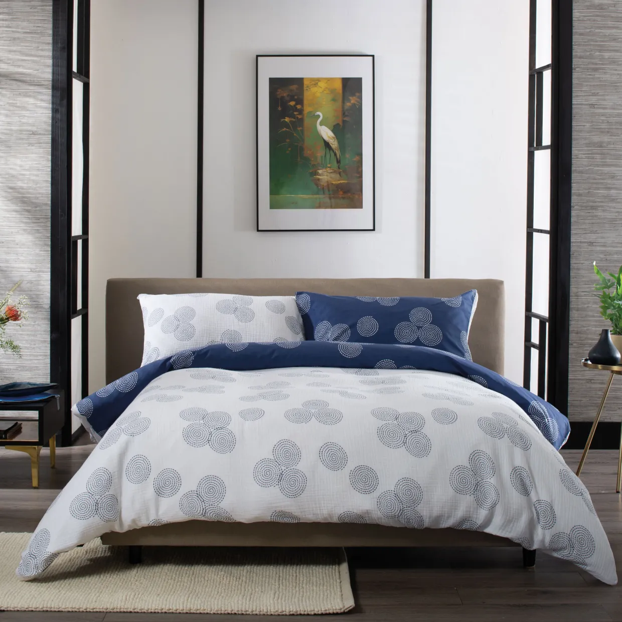Hyogo Duvet Set Blue/White