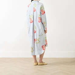 Fashion ESSENTIEL ANTWERP Ihortland Stripe Embroidered Shirt Dress