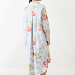 Fashion ESSENTIEL ANTWERP Ihortland Stripe Embroidered Shirt Dress