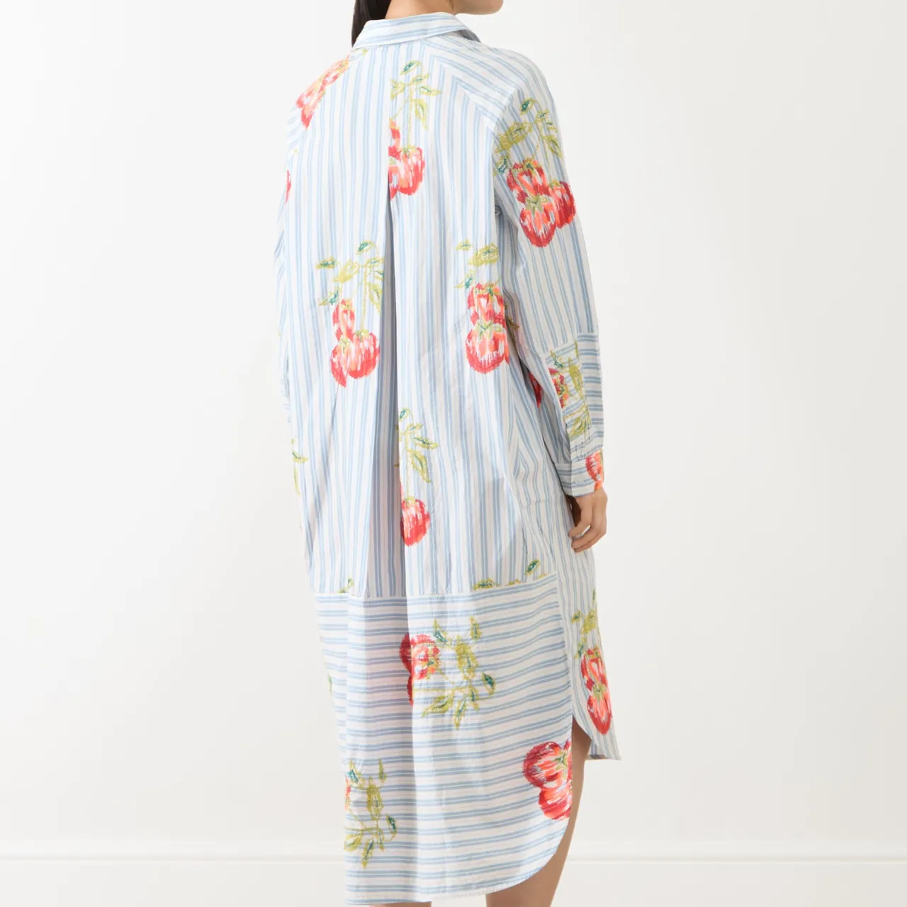 Fashion ESSENTIEL ANTWERP Ihortland Stripe Embroidered Shirt Dress