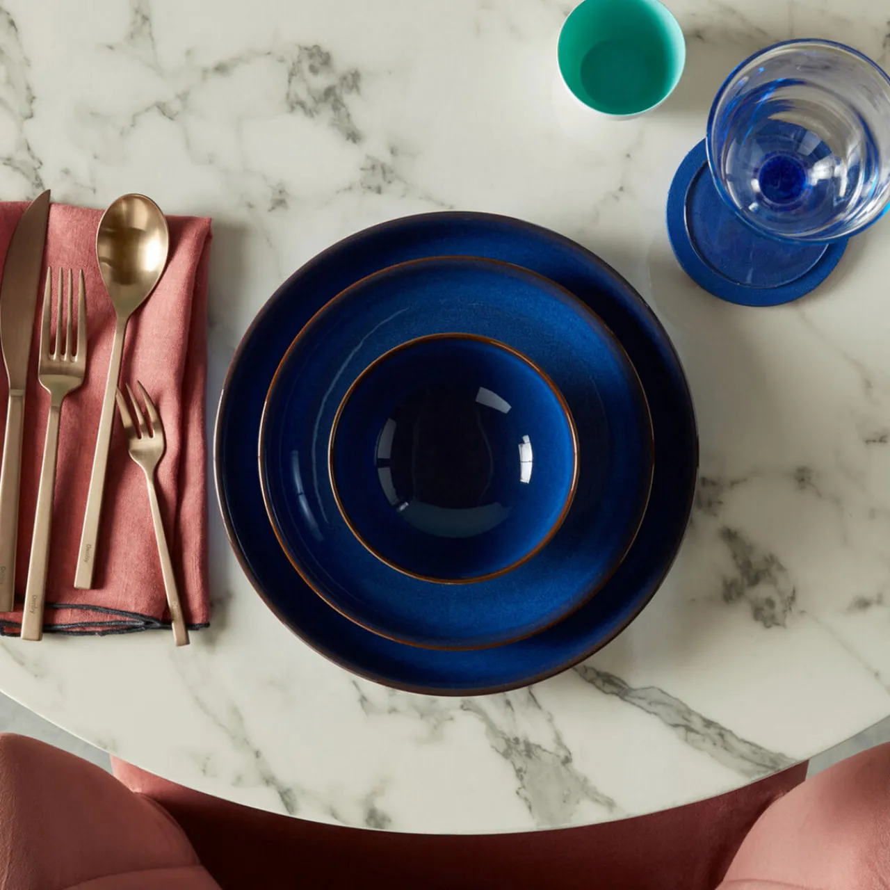 Clearance DENBY Imperial Blue 12-Piece Coupe Set