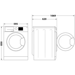 Indesit Washer 11kg White 1400 RPM Innex Push & Go