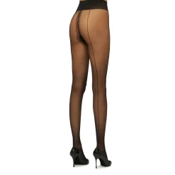 Individual Back Seam Tights Black