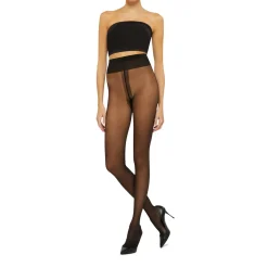 Individual Back Seam Tights Black