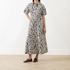 Ingina Leopard Print Flared Skirt