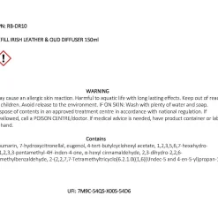 New MAX BENJAMIN Irish Leather & Oud 150ml Diffuser Refill