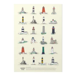 Sale CLOVER RUA Irish Lighthouses Print A3
