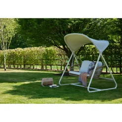 Clearance CASEYS FURNITURE Irvington Garden Double Swing Ivory White Coconut