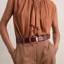 New REISS Iyla Leather Half Keeper Belt