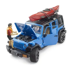 Jeep Wrangler Rubicon Unlimited With Kayak and Kayaker