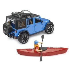 Jeep Wrangler Rubicon Unlimited With Kayak and Kayaker