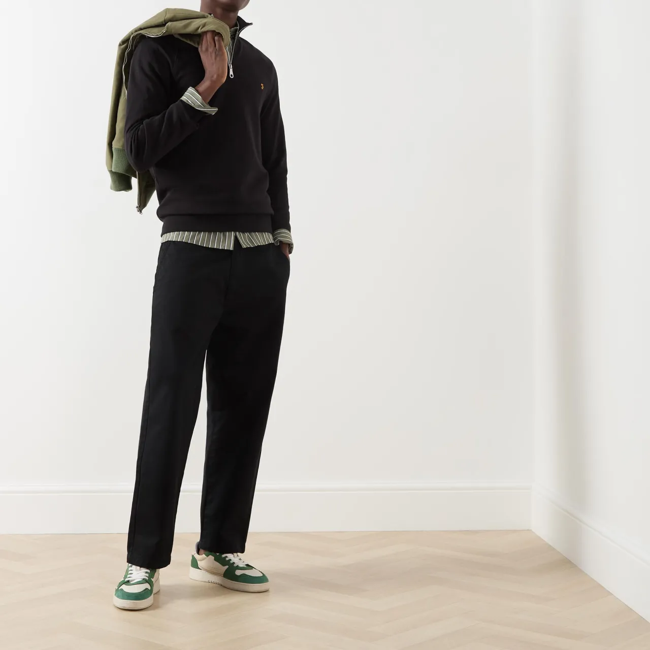 New FARAH VINTAGE Jim Logo Half-Zip Sweatshirt